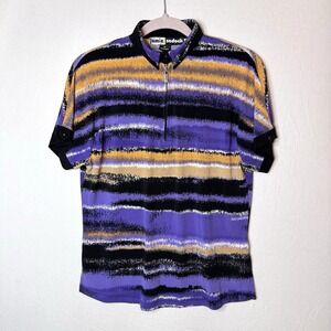 Jamie Sadock Top Sz M Purple 1/4 Zip Stretch Wicking Pickleball Performance